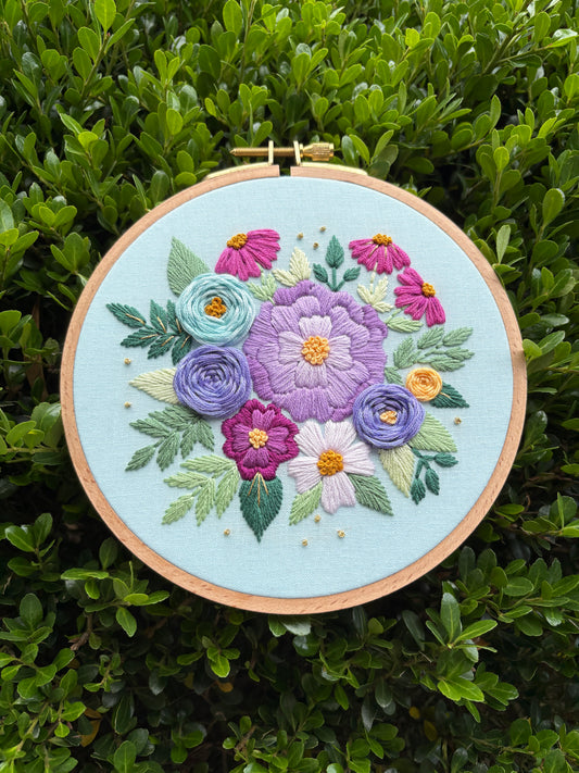 6” Enchanted Spring Embroidery Hoop Art