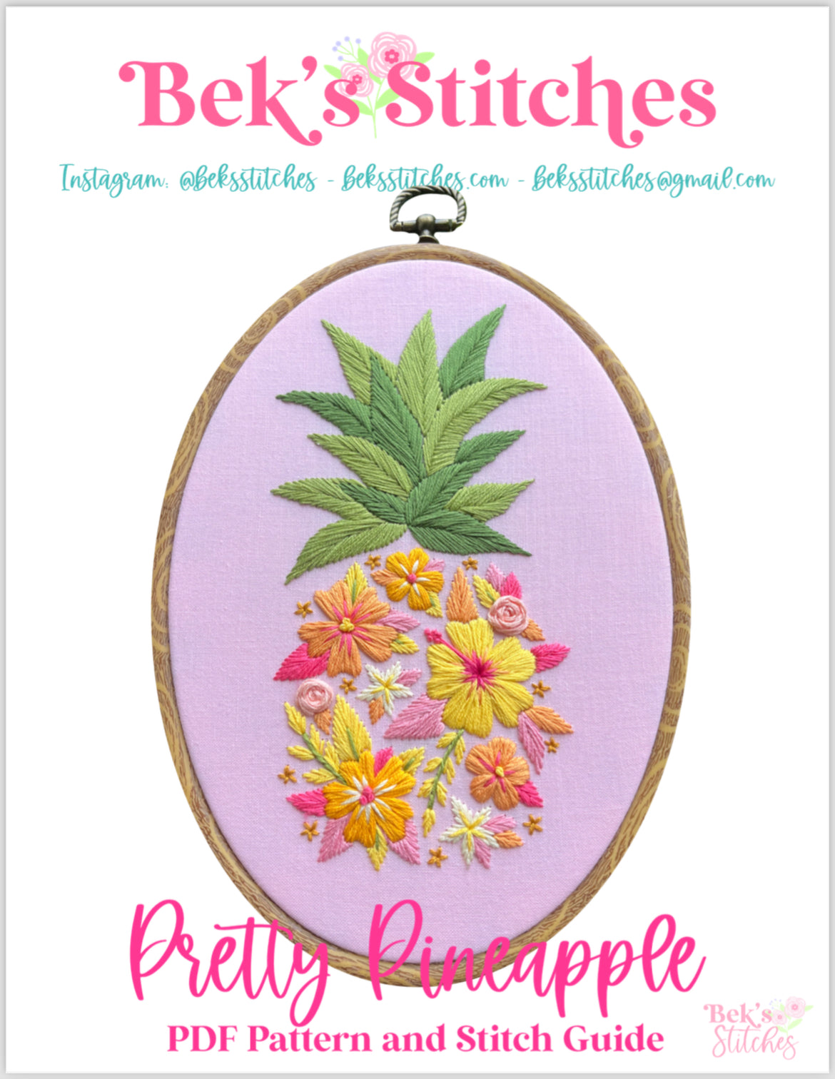 Beks Pinapple PDF Pattern - Pretty Pineapple, Intermediate Tropical Floral Pineapple ...