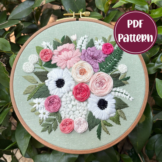 PDF Pattern - Secret Garden, Taylor Swift Engagement Inspired Floral Embroidery Pattern
