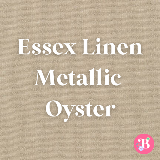 Essex Metallic Linen Blend Oyster #1268 Embroidery Fabric by the Yard • Cut-to-Order - Kona Cotton Fabric, 100% cotton