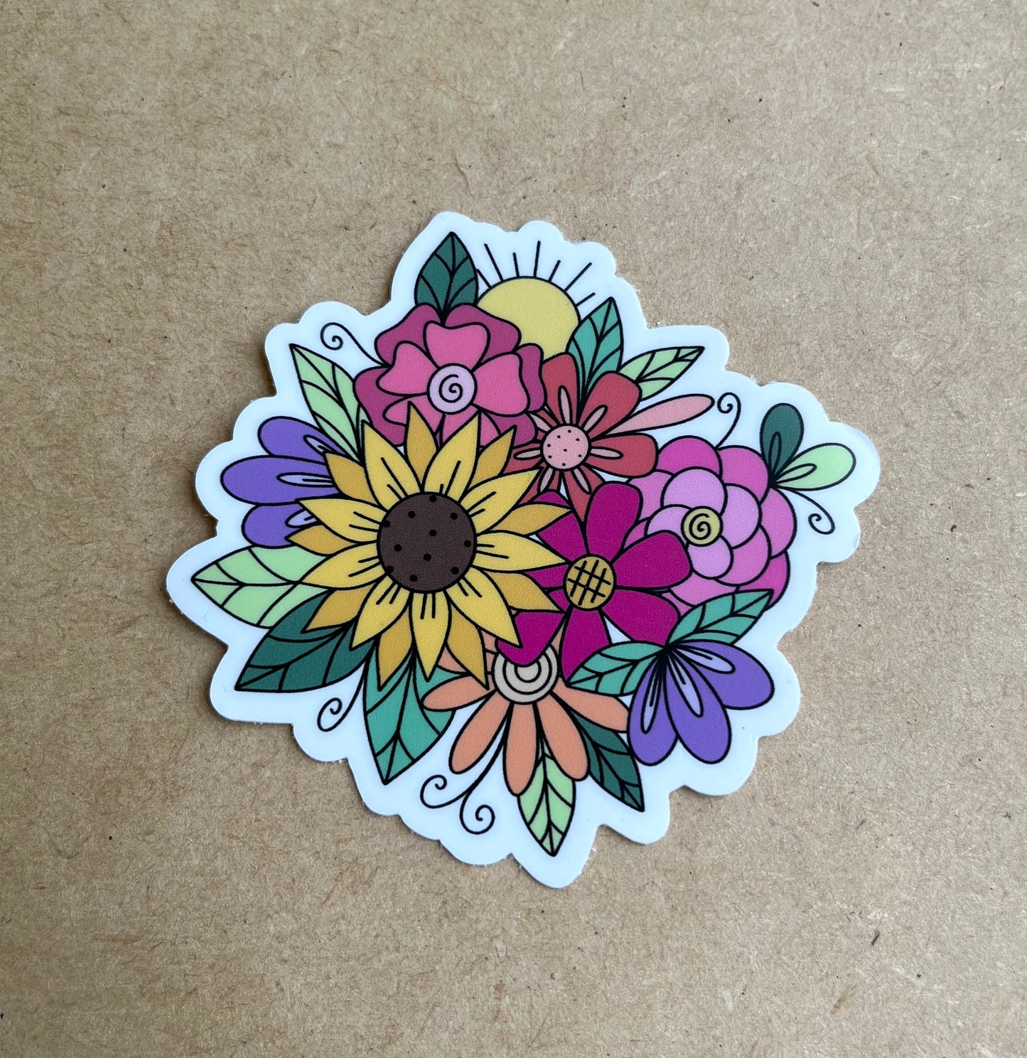 Sunshine Florals Vinyl Waterproof Sticker