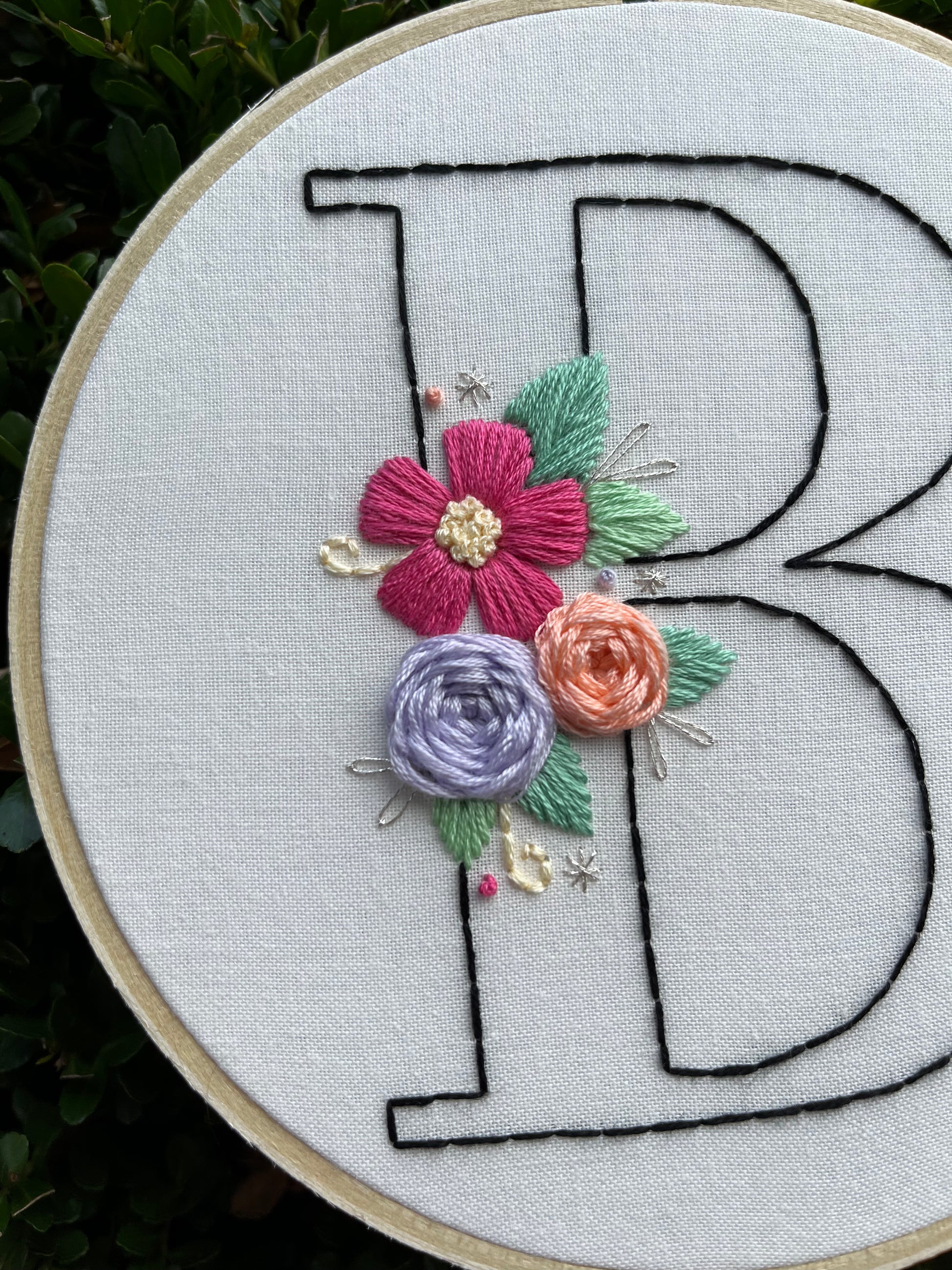 PDF Pattern - Simple Floral Monograms, Floral Monogram Patterns, ABC L ...