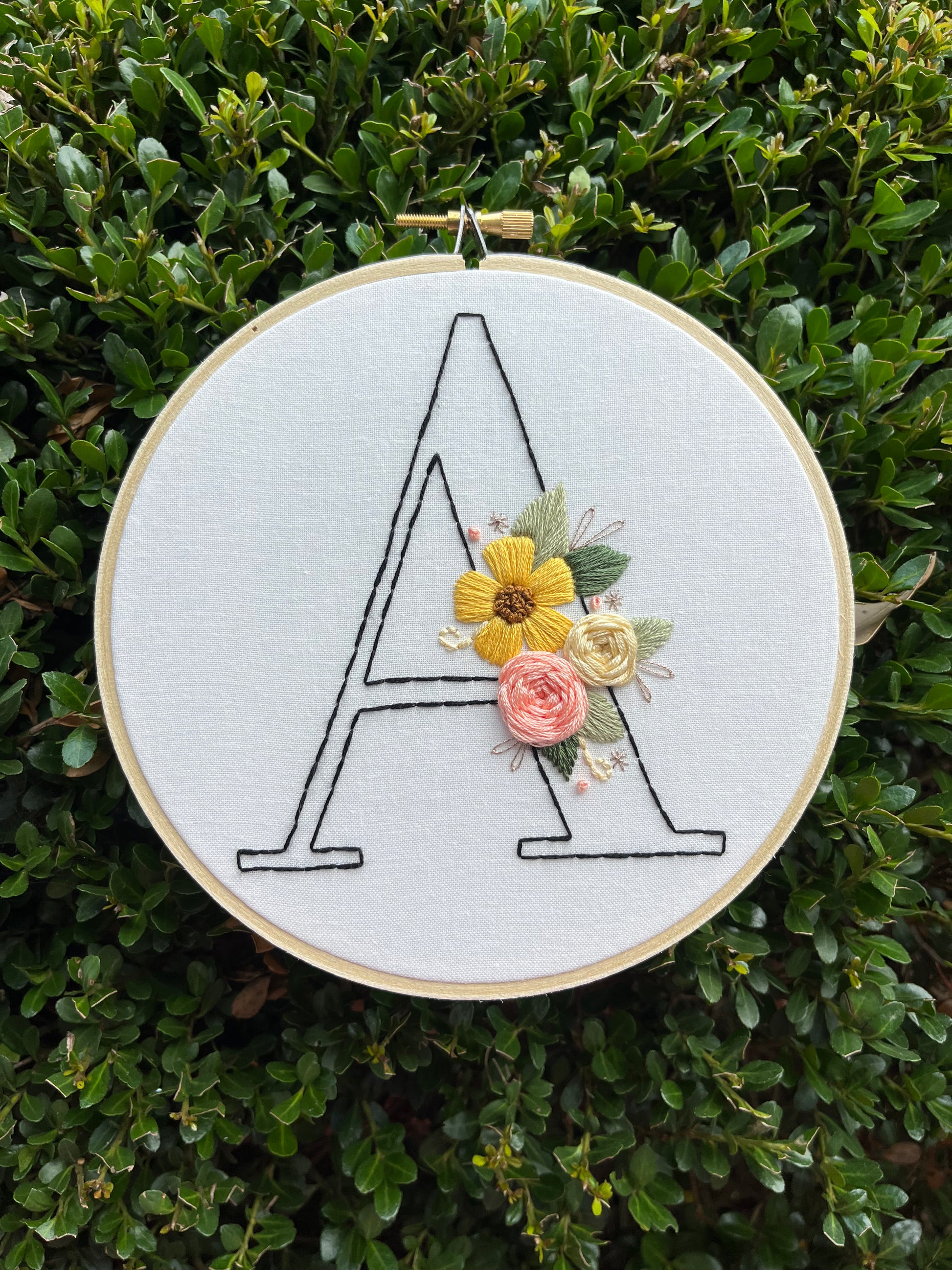 PDF Pattern - Simple Floral Monograms, Floral Monogram Patterns, ABC L ...