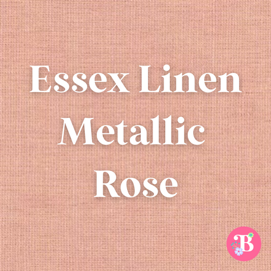Essex Metallic Linen Blend Rose #1310 Embroidery Fabric by the Yard • Cut-to-Order - Kona Cotton Fabric, 100% cotton