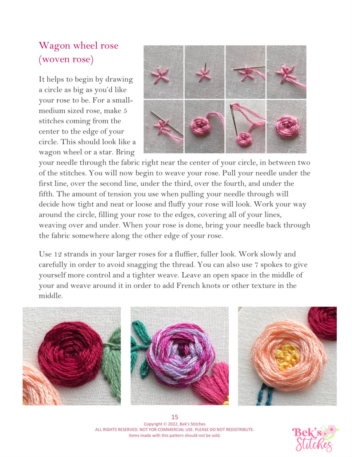 PDF Pattern - Balsam Blooms, Beginner/Intermediate Floral Christmas Tree Hand Embroidery Pattern