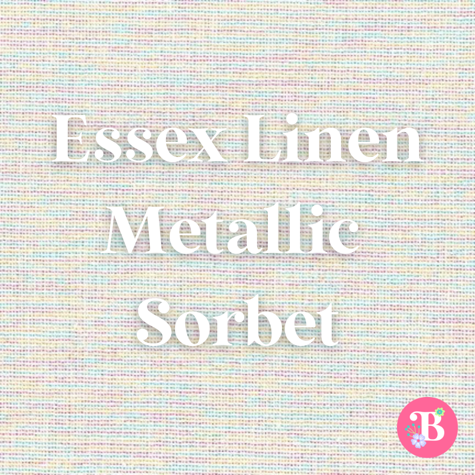 Essex Metallic Linen Blend Sorbet #1791 Embroidery Fabric by the Yard • Cut-to-Order - Kona Cotton Fabric, 100% cotton