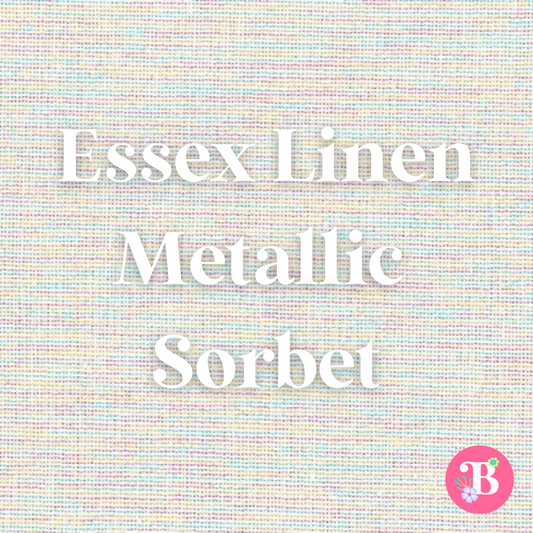 Essex Metallic Linen Blend Sorbet #1791 Embroidery Fabric by the Yard • Cut-to-Order - Kona Cotton Fabric, 100% cotton
