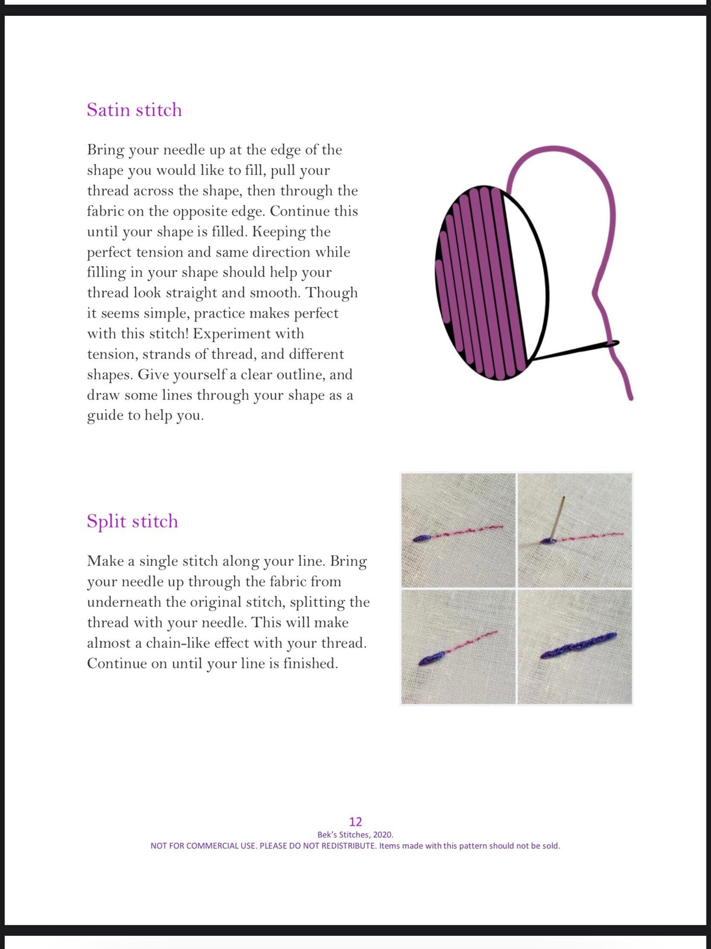 PDF Pattern - Summer Florals, Intermediate/Advanced Embroidery Pattern
