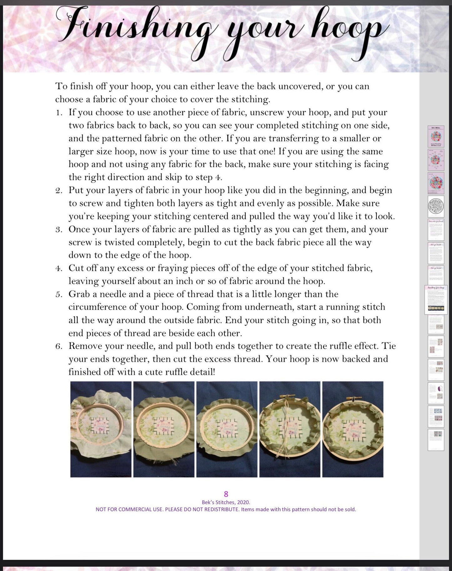 PDF Pattern - Summer Florals, Intermediate/Advanced Embroidery Pattern