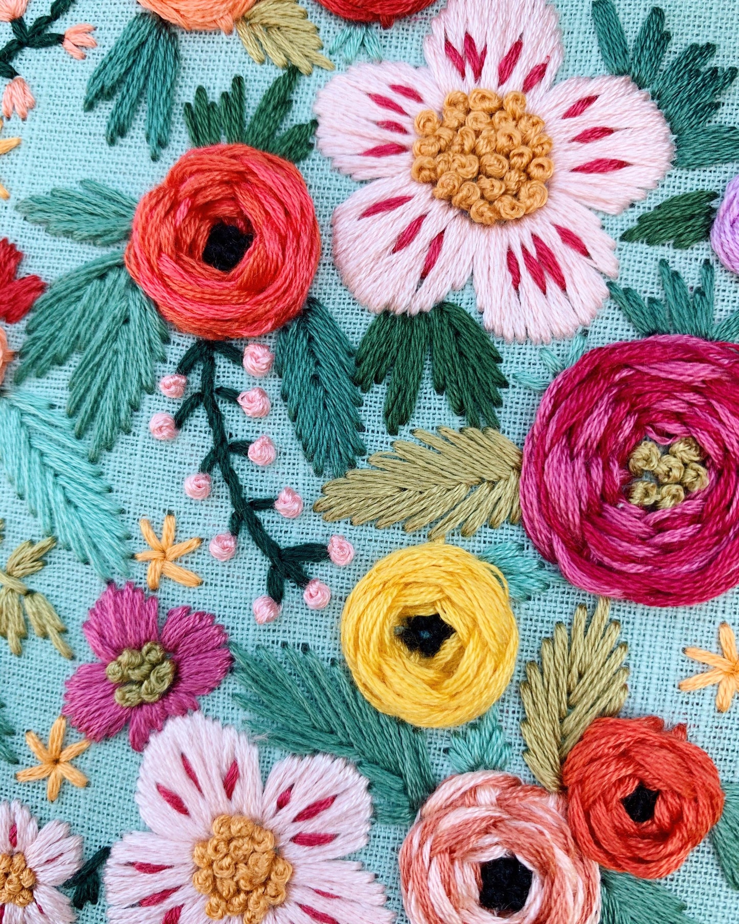 PDF Pattern - Summer Florals, Intermediate/Advanced Embroidery Pattern