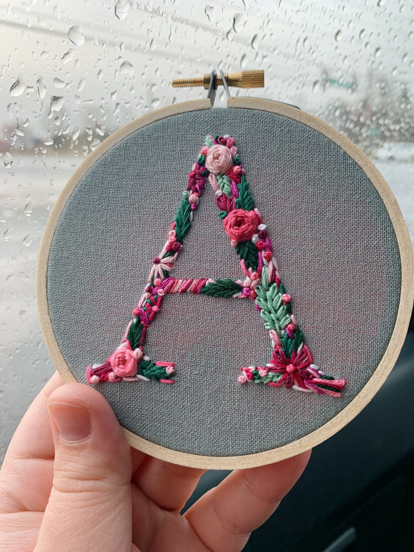PDF Pattern - Letter A Floral Monogram Embroidery