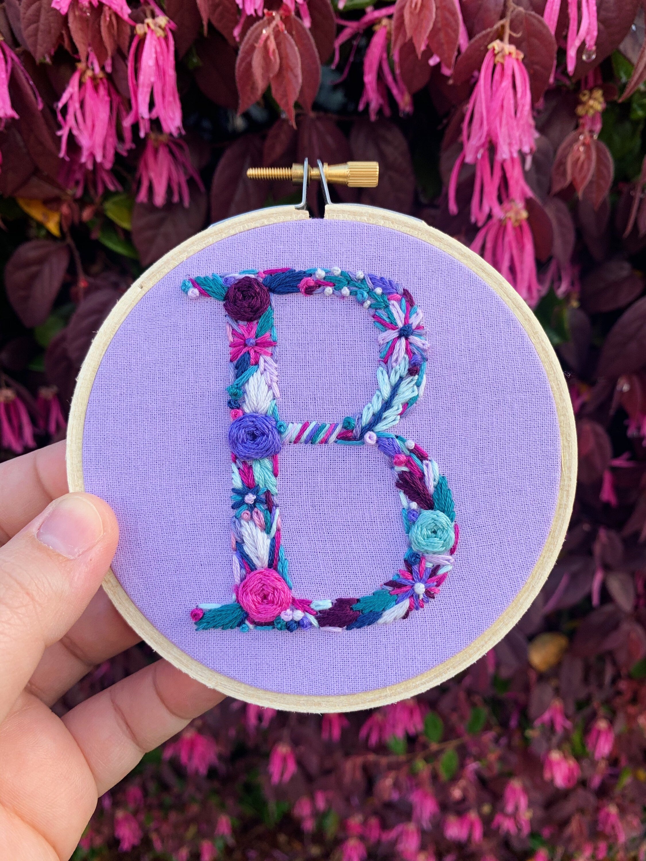 PDF Pattern - Letter B Floral Monogram Embroidery – Bek's Stitches