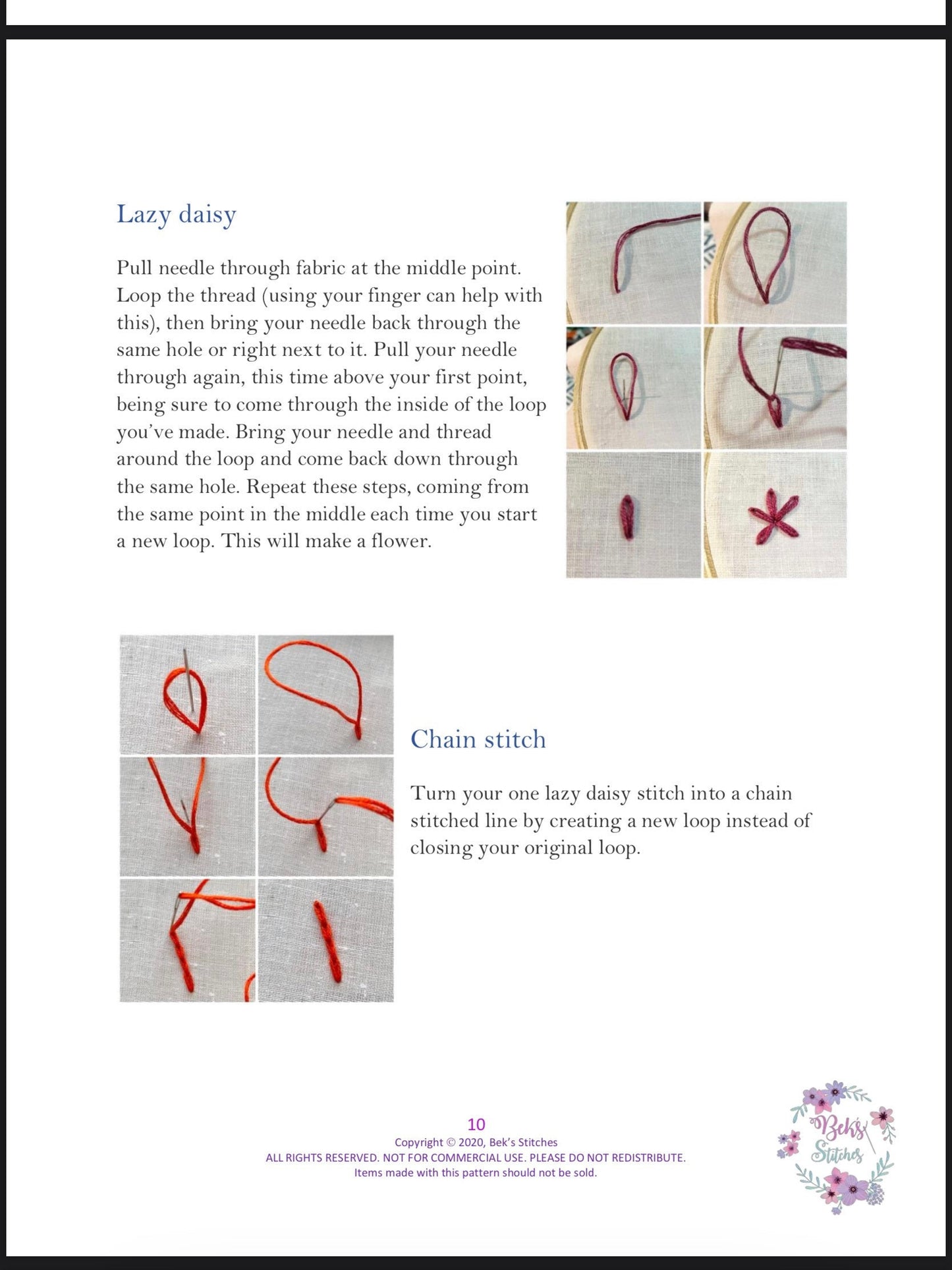 PDF Pattern - Frozen Florals, Intermediate Embroidery Pattern