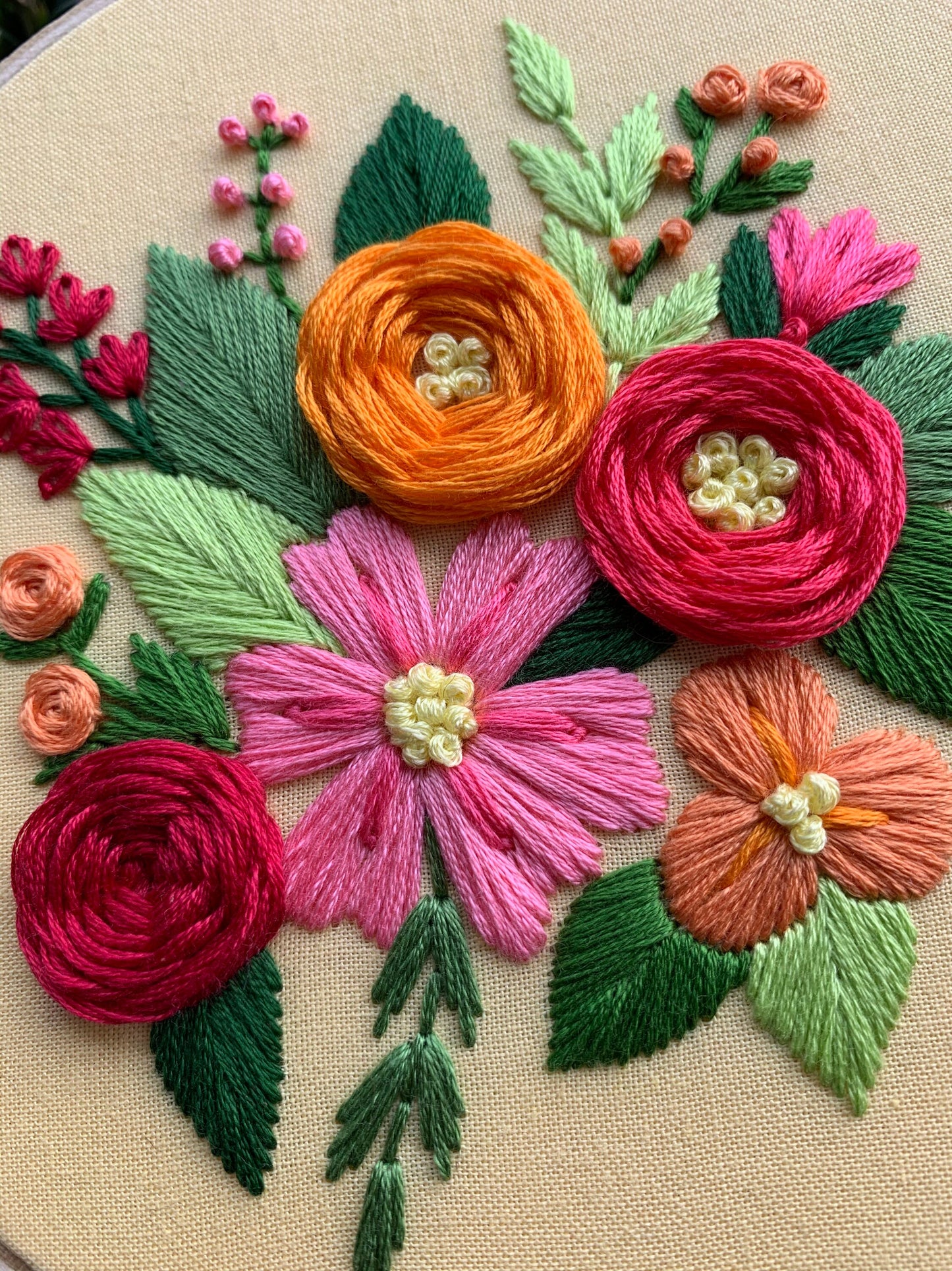 PDF Pattern - Fruit Punch Florals, Intermediate Embroidery Pattern
