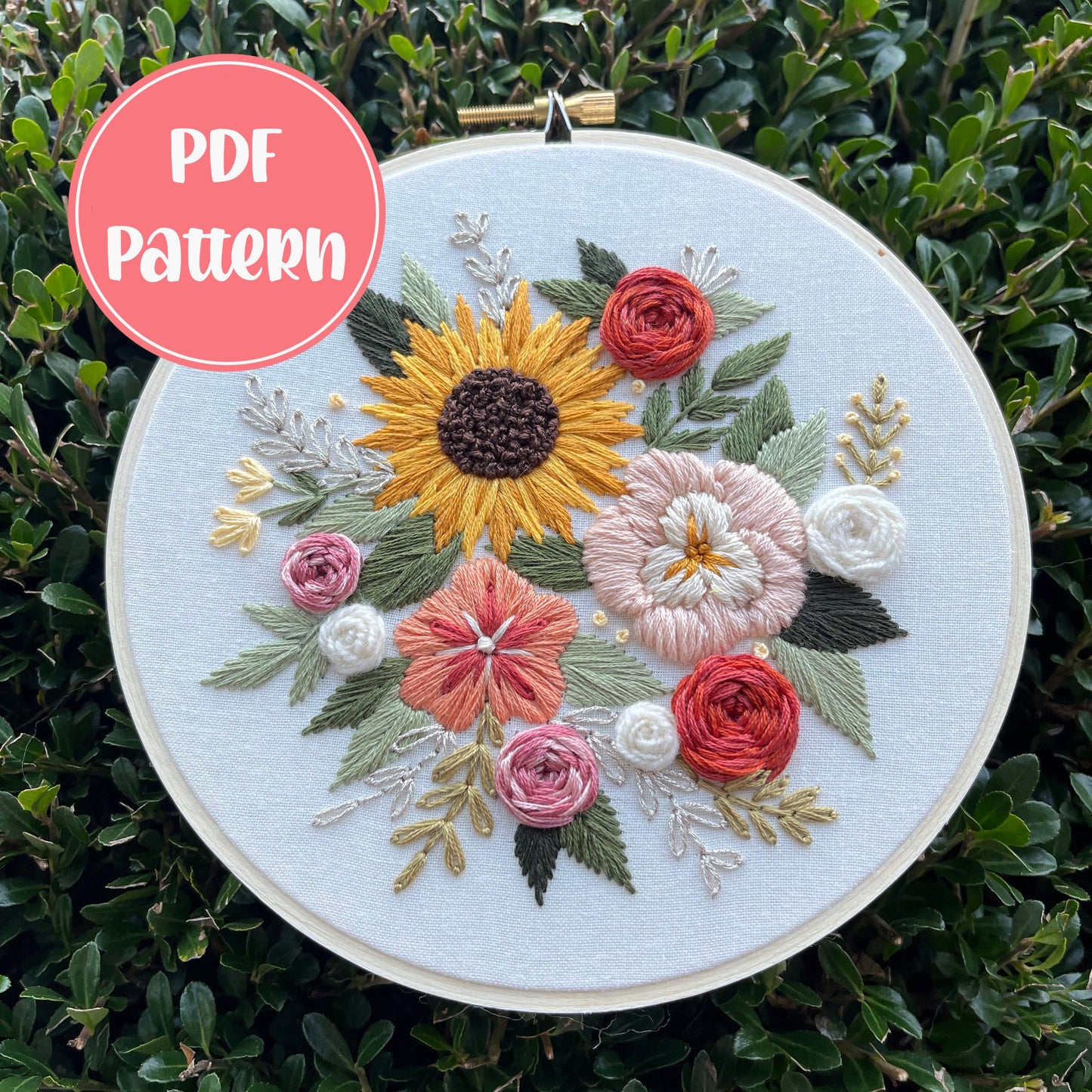 PDF Pattern - Harvest Sunshine, Intermediate/Advanced Embroidery Pattern