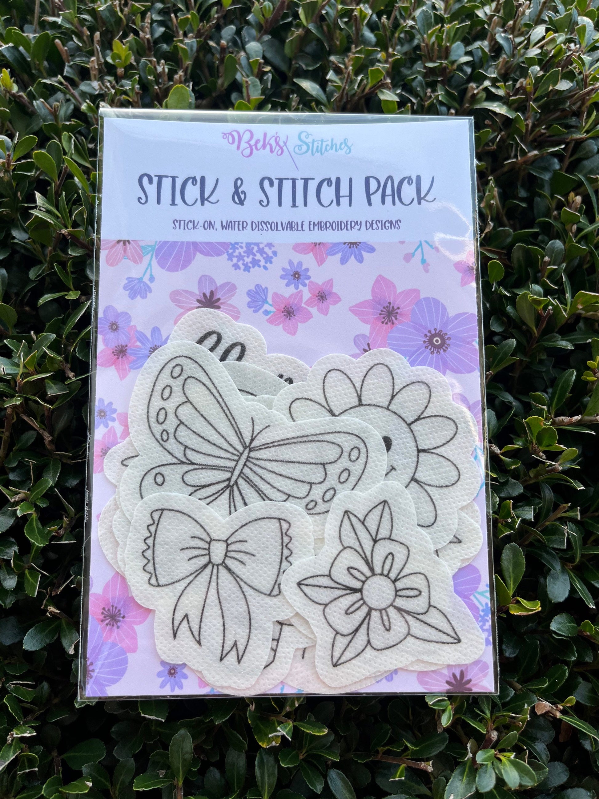 Spring Stick and Stitch Pack, Water-Soluble Dissolving Stick-On Embroi –  Bek's Stitches