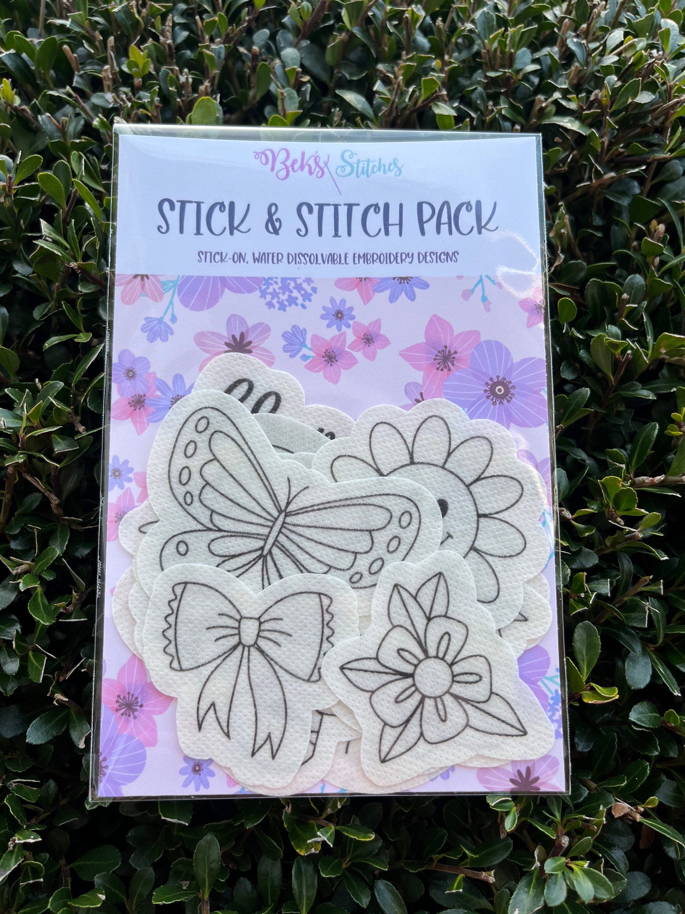 Spring Stick and Stitch Pack, Water-Soluble Dissolving Stick-On Embroi –  Bek's Stitches