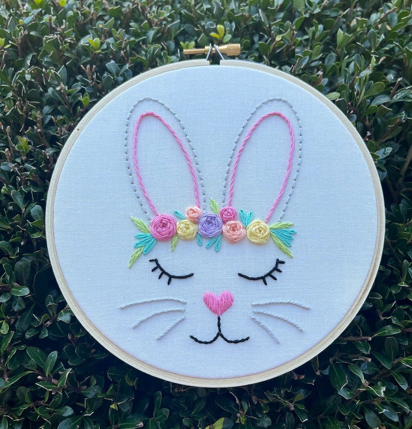 PDF Pattern - Hoppy Easter Bunny Trio Bundle, Beginner/Intermediate Embroidery Patterns