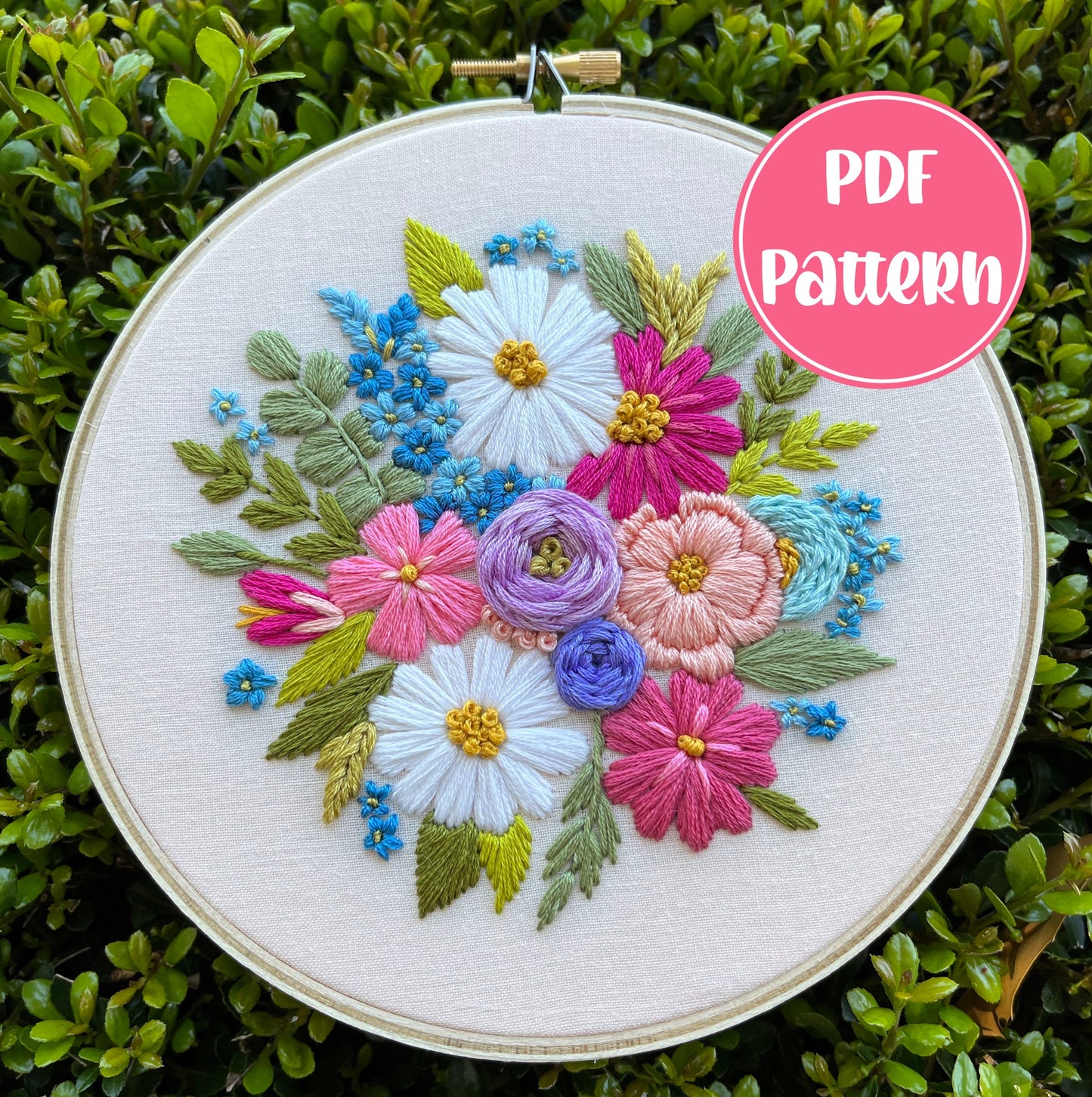 PDF Pattern - Summer Daydream, Intermediate/Advanced Embroidery Pattern