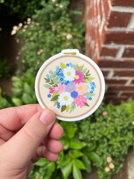 Summer Daydream Embroidery Hoop Sticker