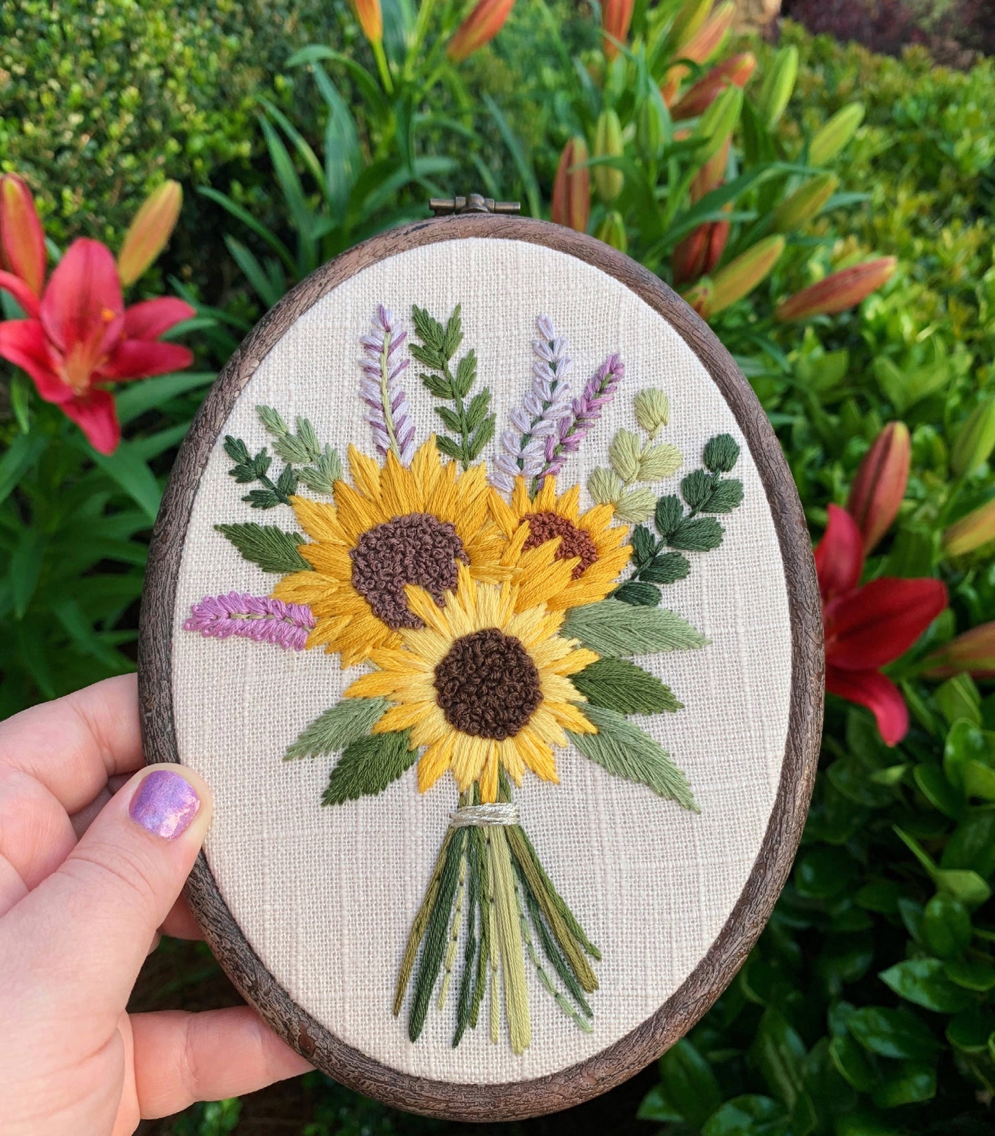 PDF Pattern - Sunflower Bouquet, Intermediate Embroidery Pattern