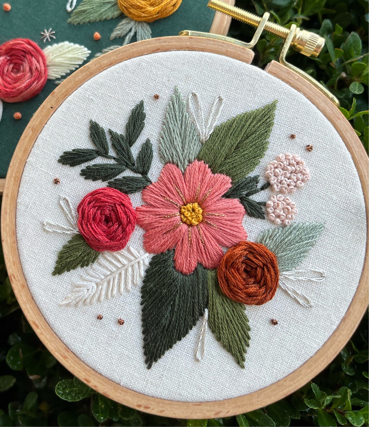 4” Boho Bouquet - Handmade Embroidery Hoop