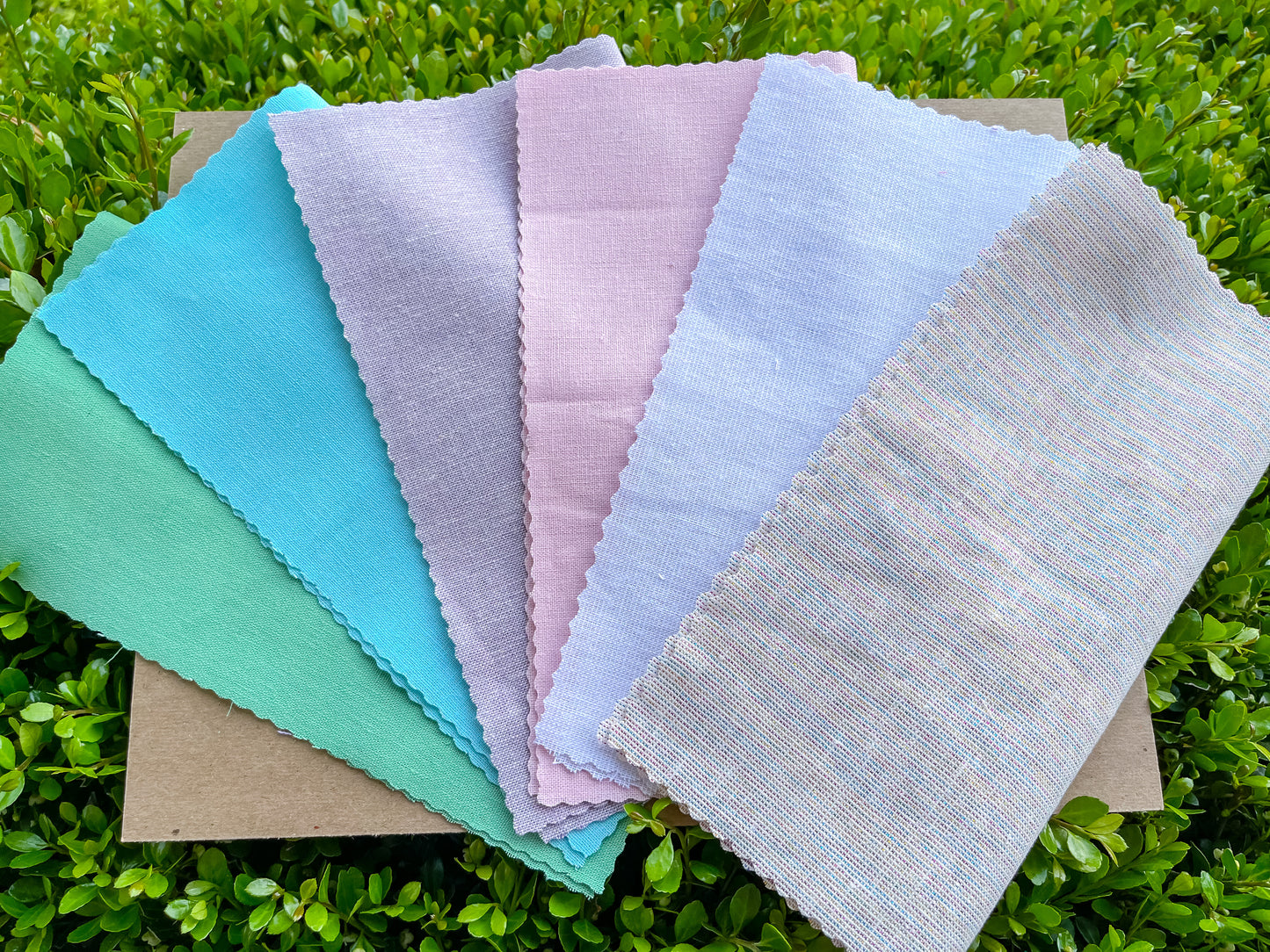 Embroidery Fabric Square Sample Packs - Kona Cotton Fabric, Linen Blend Fabric, Fabric Squares