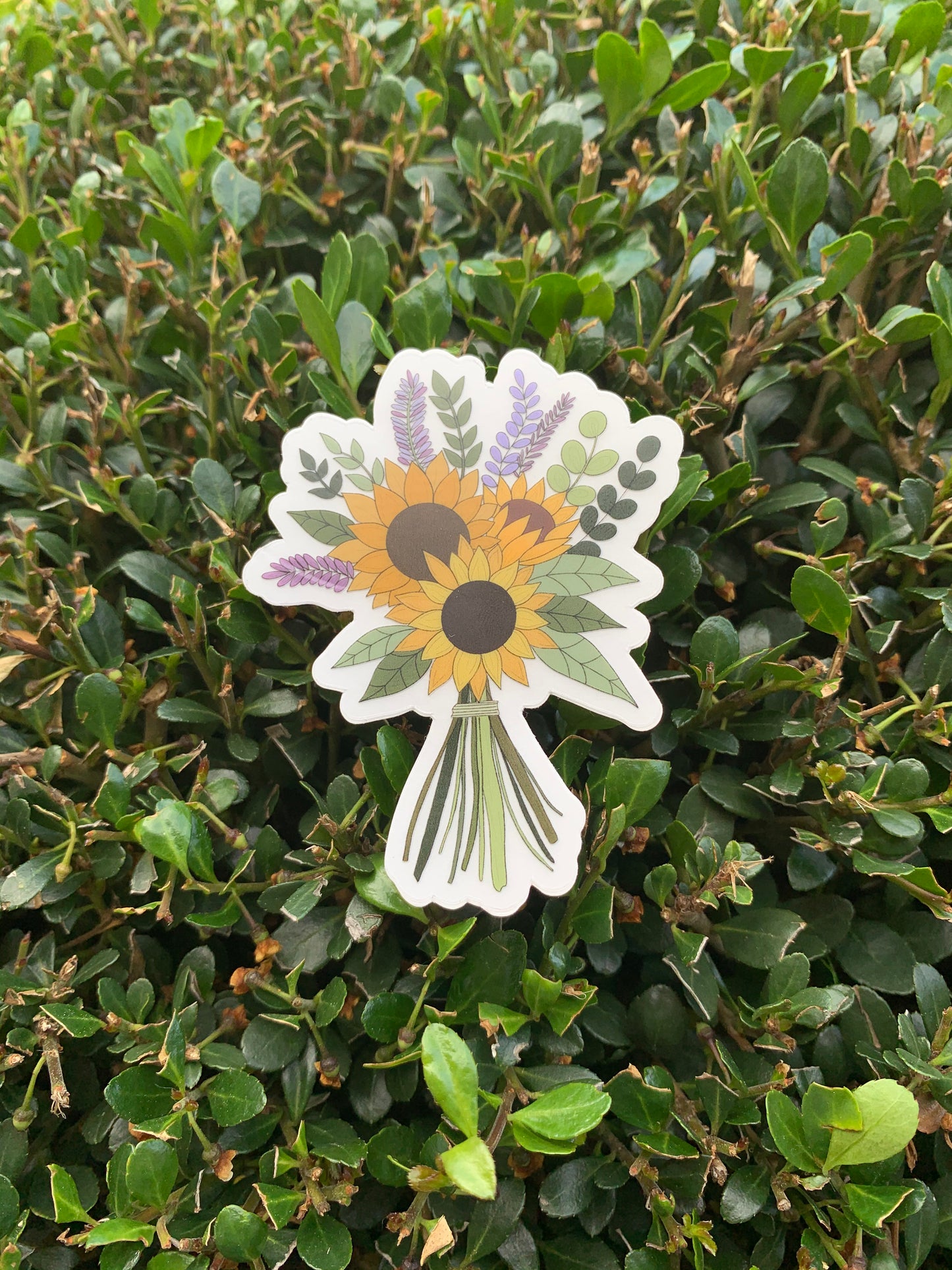 Sunflower Bouquet Sticker - Vinyl, Waterproof Sticker
